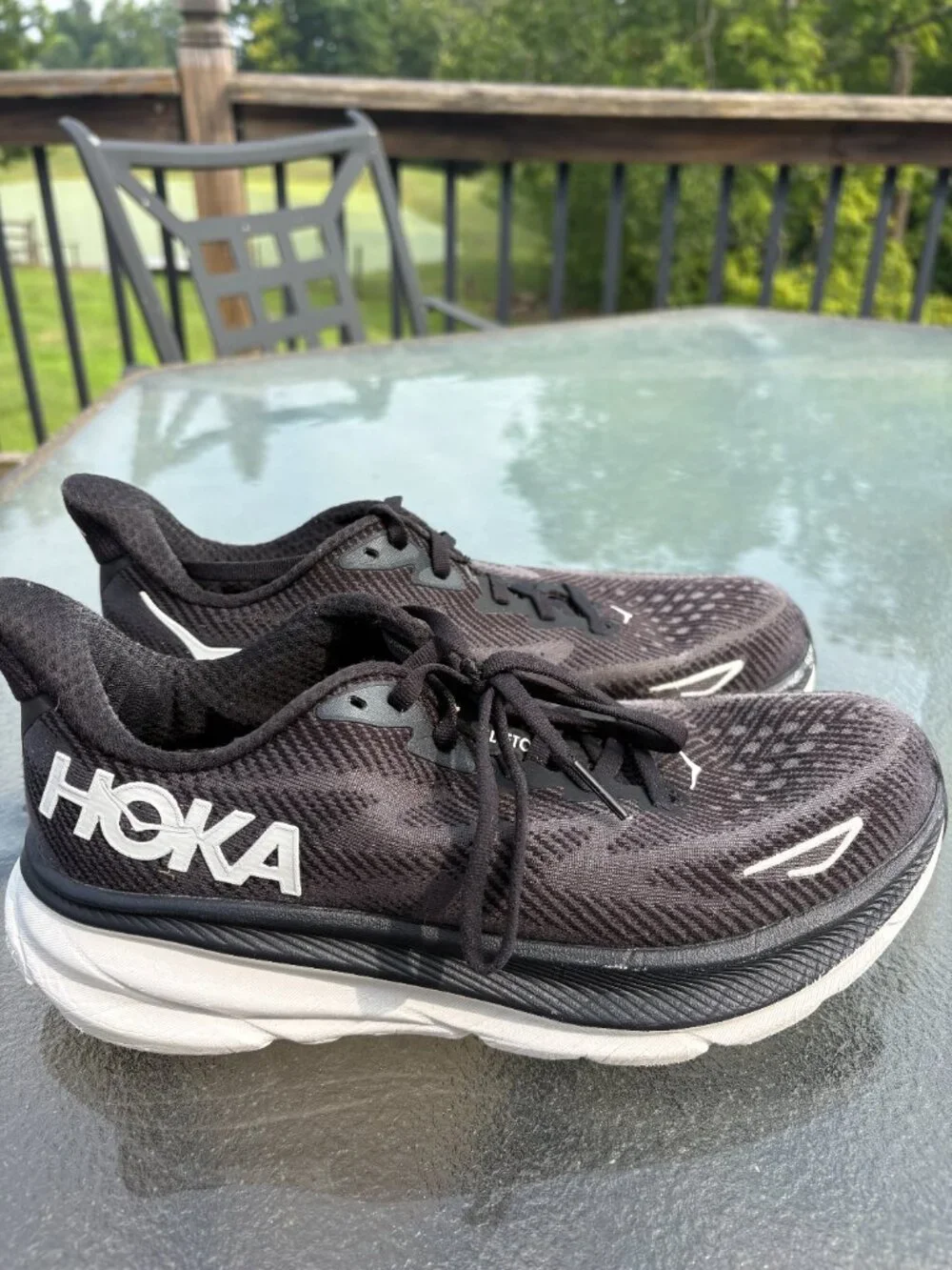 Hoka Clifton 9 Running Shoes Women's Size 8.5 Black Athletic Training Shoes